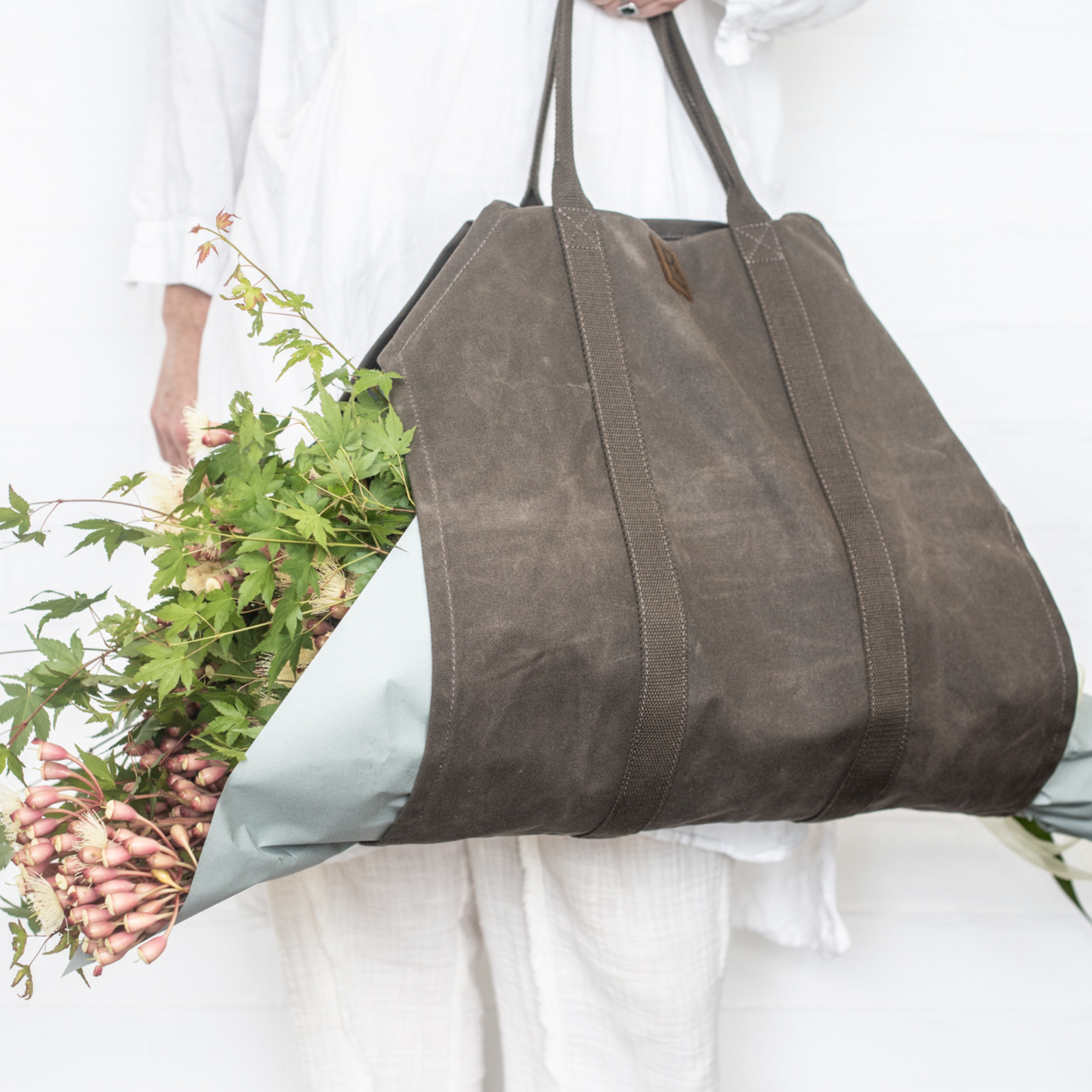 Waxed Canvas Log & Produce Carrier